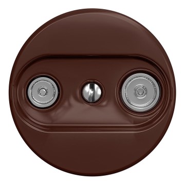 Kliklap - Retro dalītā TV+R ligzda (caurlaides) bez rāmja brūna