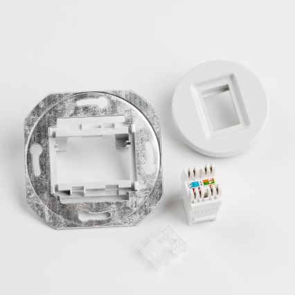 Kliklap - Retro datu rozete ar keramisku rāmi, balta