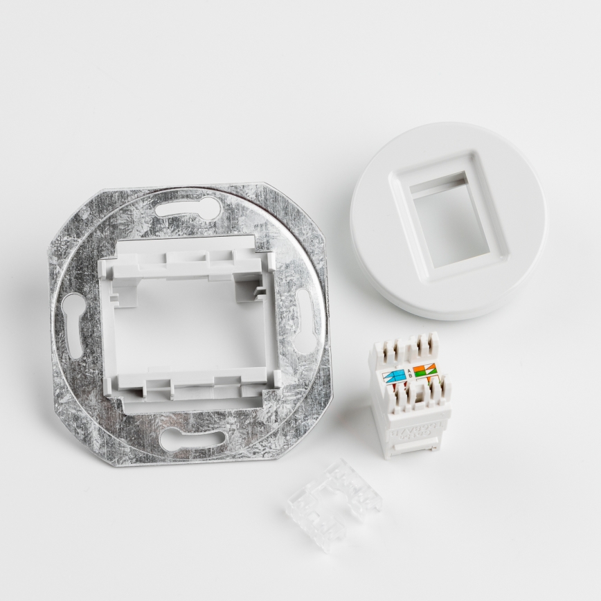 Kliklap - Retro datu rozete ar keramisku rāmi, balta