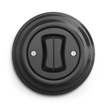 Kliklap - Retro divkāršs kāpņu slēdzis ar rāmīti nr. 6+6 antracīts