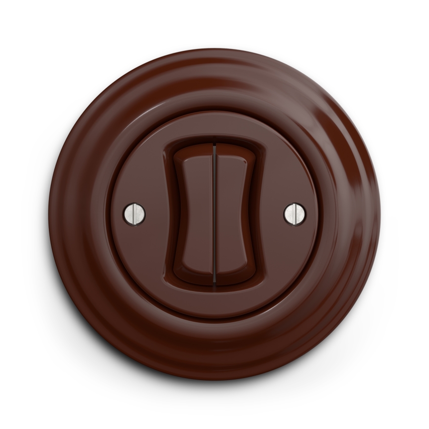 Kliklap - retro dubultā poga ar rāmīti, brūna