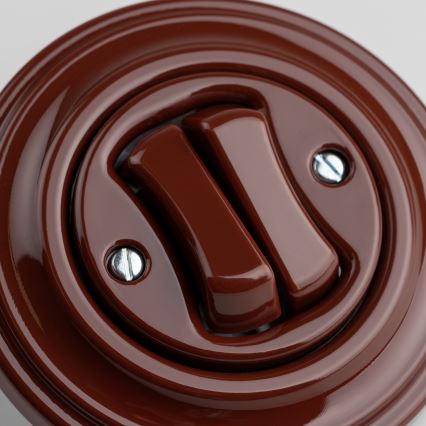 Kliklap - Retro dubultais kāpņu slēdzis ar rāmi Nr. 6+6 brūns