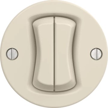 Kliklap - Retro dubultais kāpņu slēdzis bez rāmja Nr. 6+6 bēšs