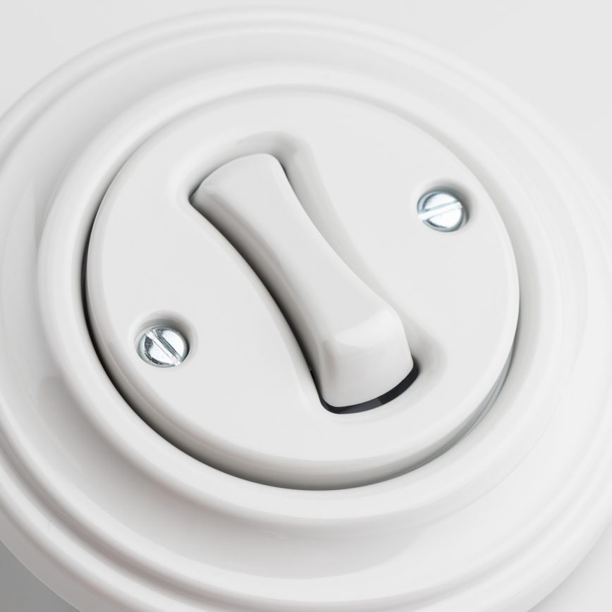 Kliklap - Retro kāpņu slēdzis ar rāmi nr. 6 sniegbalts