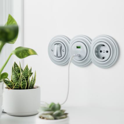 Kliklap - Retro keramiskais gala rāmītis, balts