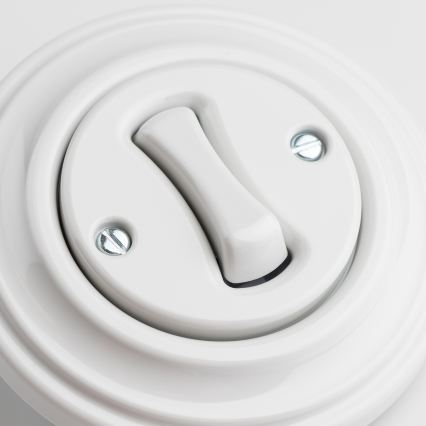 Kliklap - Retro krustveida slēdzis ar rāmi Nr. 7 sniegbalts