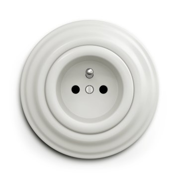 Kliklap - Retro mājas kontaktligzda ar rāmi 230V balta