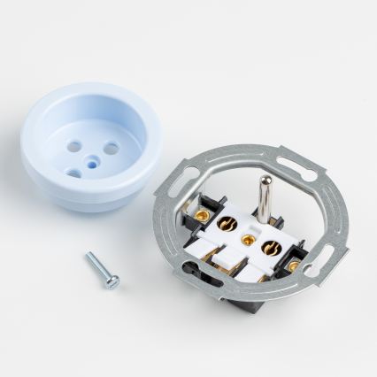 Kliklap - Retro mājas kontaktligzda ar rāmi 230V zila