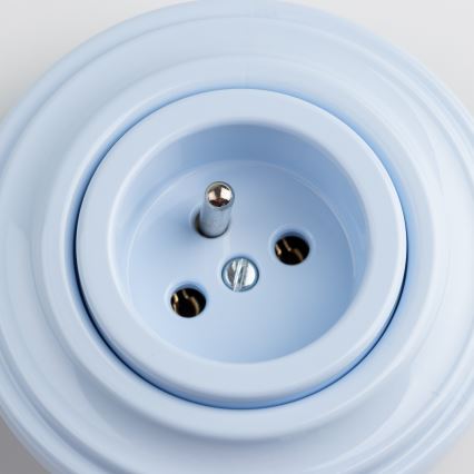 Kliklap - Retro mājas kontaktligzda ar rāmi 230V zila