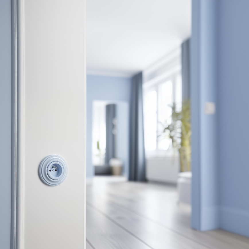 Kliklap - Retro mājas kontaktligzda ar rāmi 230V zila