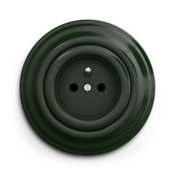 Kliklap - Retro mājas kontaktligzda ar rāmīti 230 V zaļa