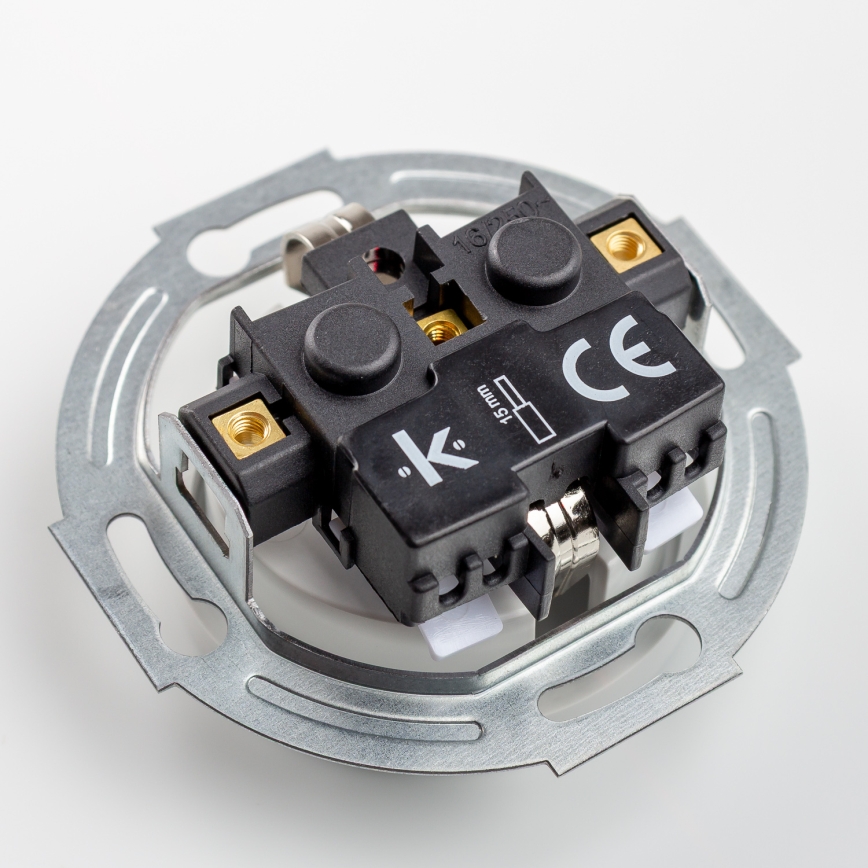 Kliklap - Retro mājas kontaktligzda ar SCHUKO rāmi 230V/16A sniegbalta