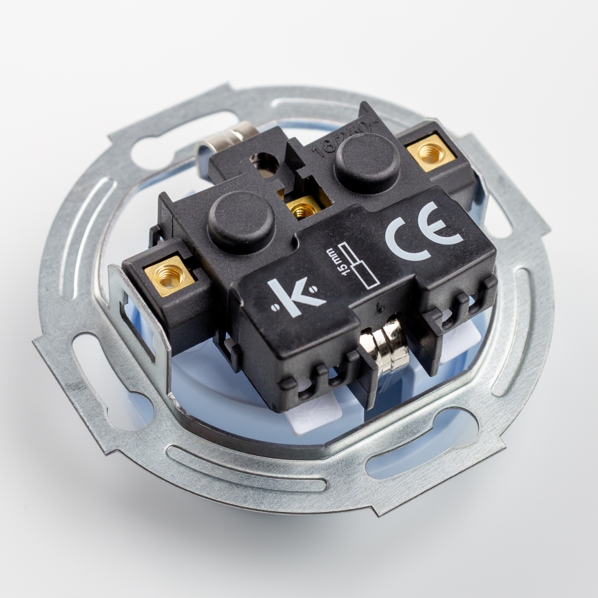 Kliklap - Retro mājas kontaktligzda ar SCHUKO rāmi 230V/16A zila