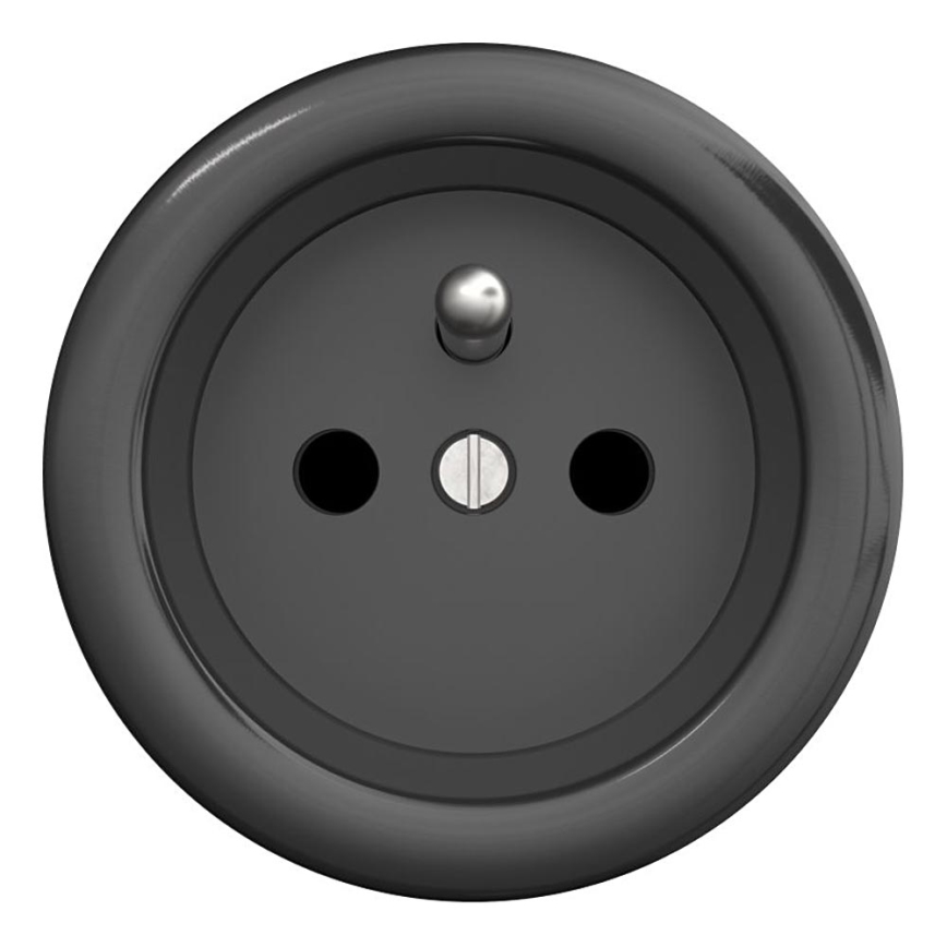 Kliklap - Retro mājas kontaktligzda bez rāmja 230 V antracīts