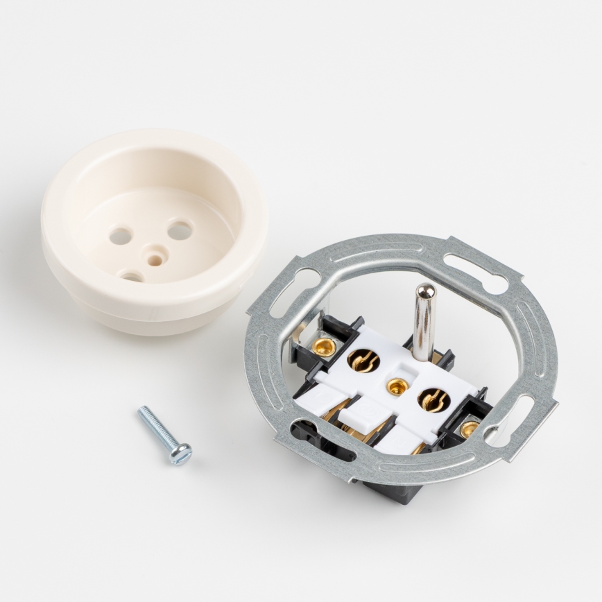 Kliklap - Retro mājas kontaktligzda bez rāmja 230V bēša