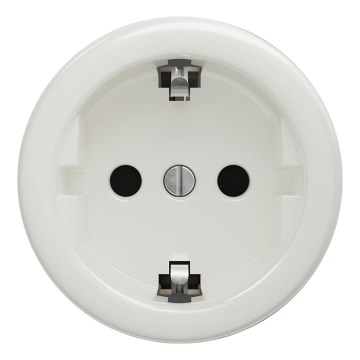 Kliklap - Retro mājas kontaktligzda bez rāmja SCHUKO 230V/16A balta