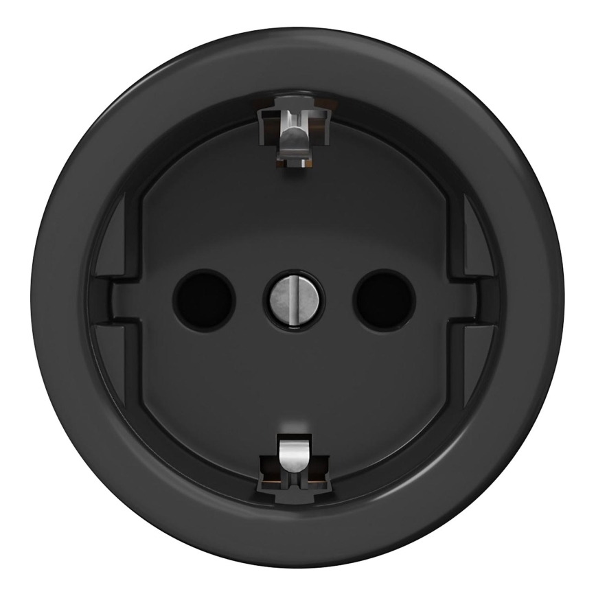 Kliklap - Retro mājas kontaktligzda bez rāmja SCHUKO 230V/16A melna
