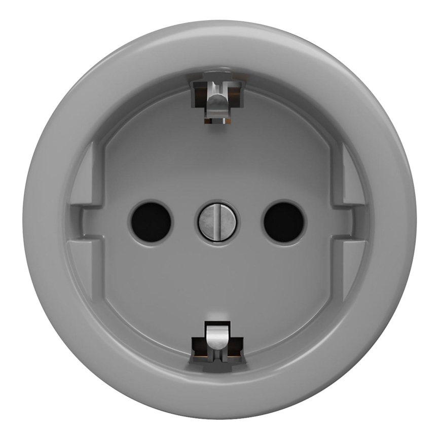 Kliklap - Retro mājas kontaktligzda bez rāmja SCHUKO 230V/16A pelēka