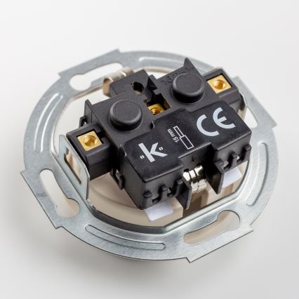 Kliklap - Retro mājas SCHUKO kontaktligzda ar rāmi, 230V/16A, bēša