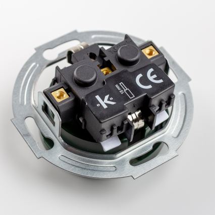 Kliklap - Retro mājas SCHUKO kontaktligzda ar rāmīti 230V/16A, zaļa