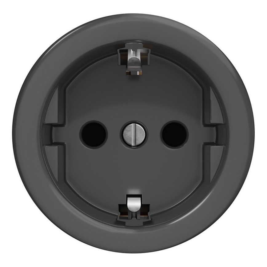 Kliklap - Retro mājas SCHUKO kontaktligzda bez rāmja, 230V/16A, antracīts