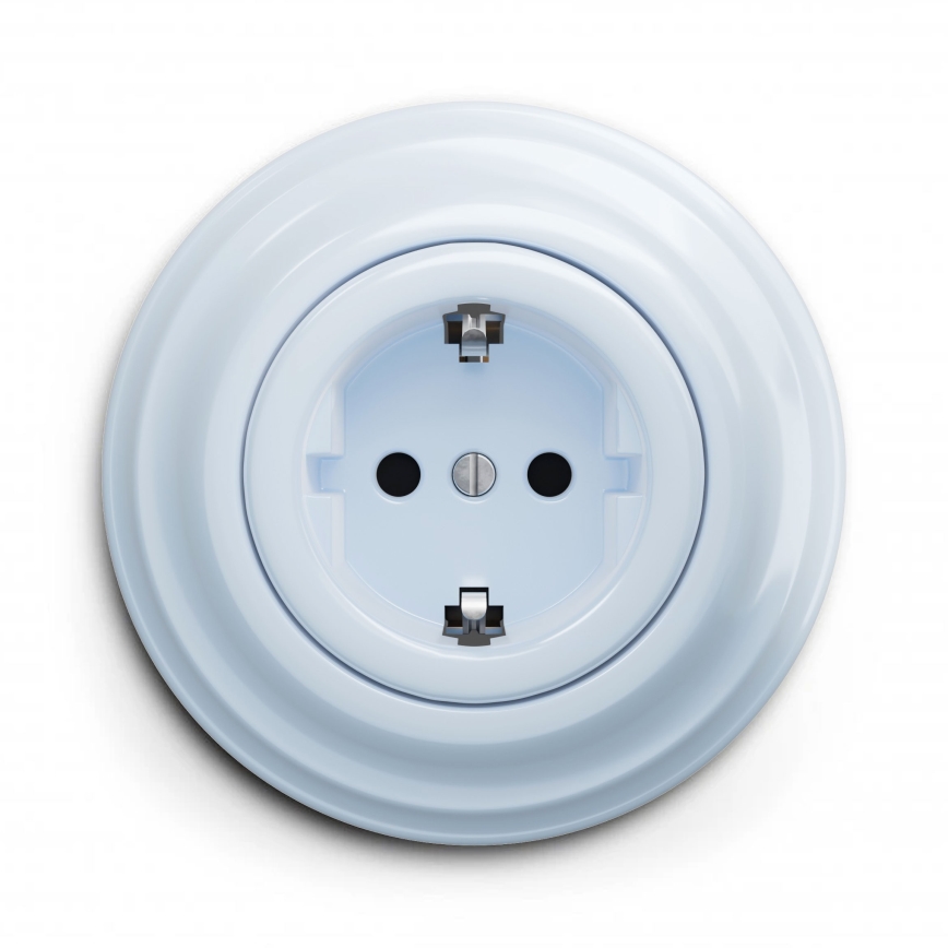 Kliklap - Retro mājas SCHUKO rozete ar rāmīti 230V/16A, zila