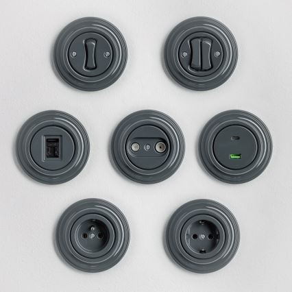 Kliklap - Retro poga ar antracīta rāmi