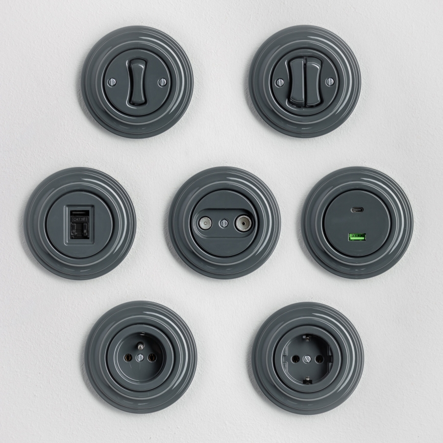 Kliklap - Retro poga ar antracīta rāmi