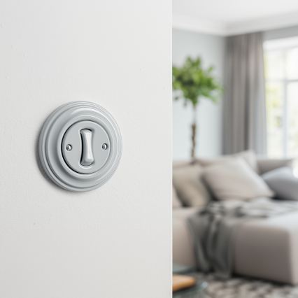 Kliklap - Retro poga ar rāmi, pelēka