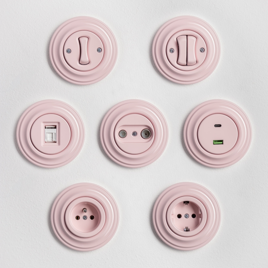 Kliklap - Retro rāmītis, vienkāršs, pudras rozā