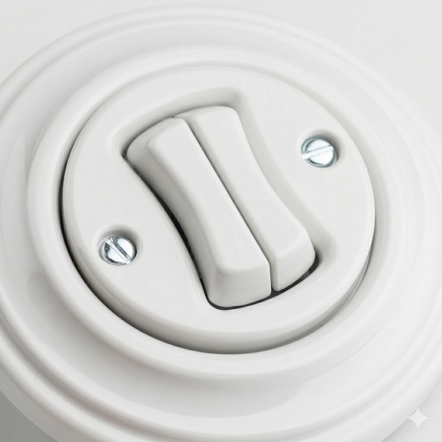 Kliklap - Retro sērijas slēdzis ar rāmi Nr. 5, sniegbalts