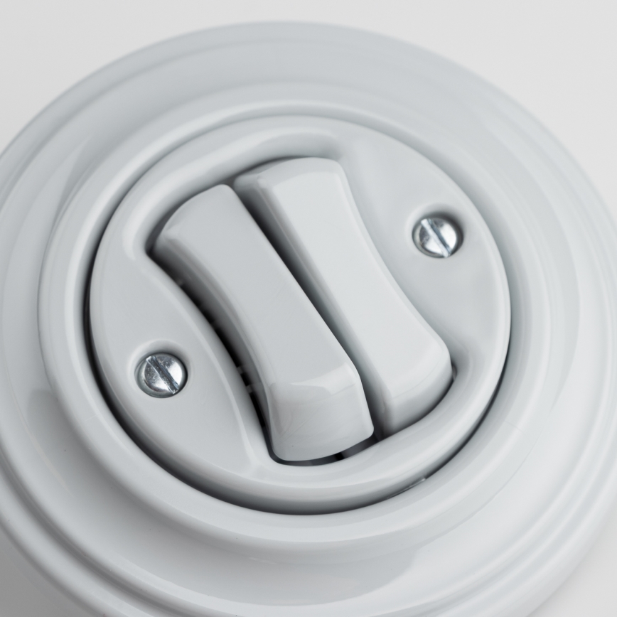 Kliklap - Retro sērijveida slēdzis ar rāmi Nr. 5 pelēks