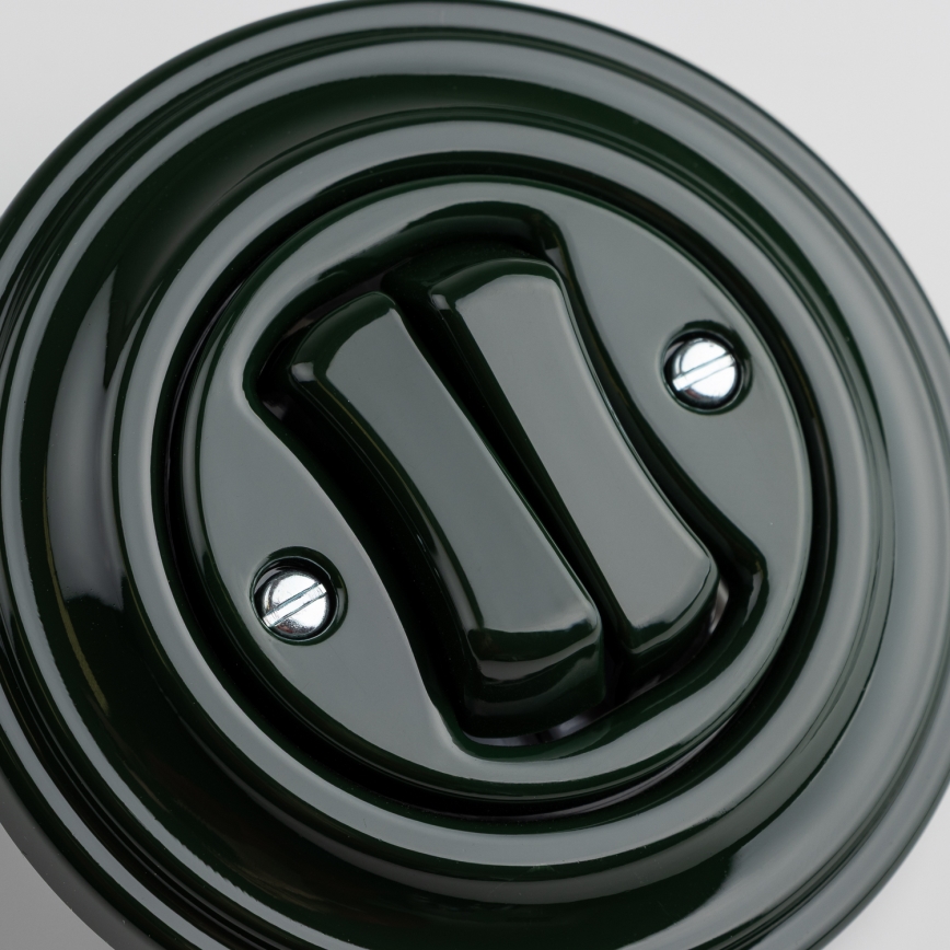 Kliklap - Retro sērijveida slēdzis ar rāmi Nr. 5, zaļš