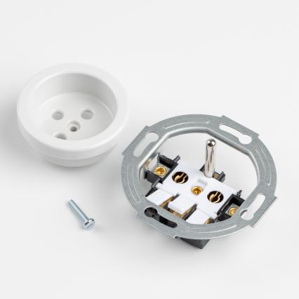 Kliklap - Retro sienas kontaktligzda ar rāmi 230V sniegbalta