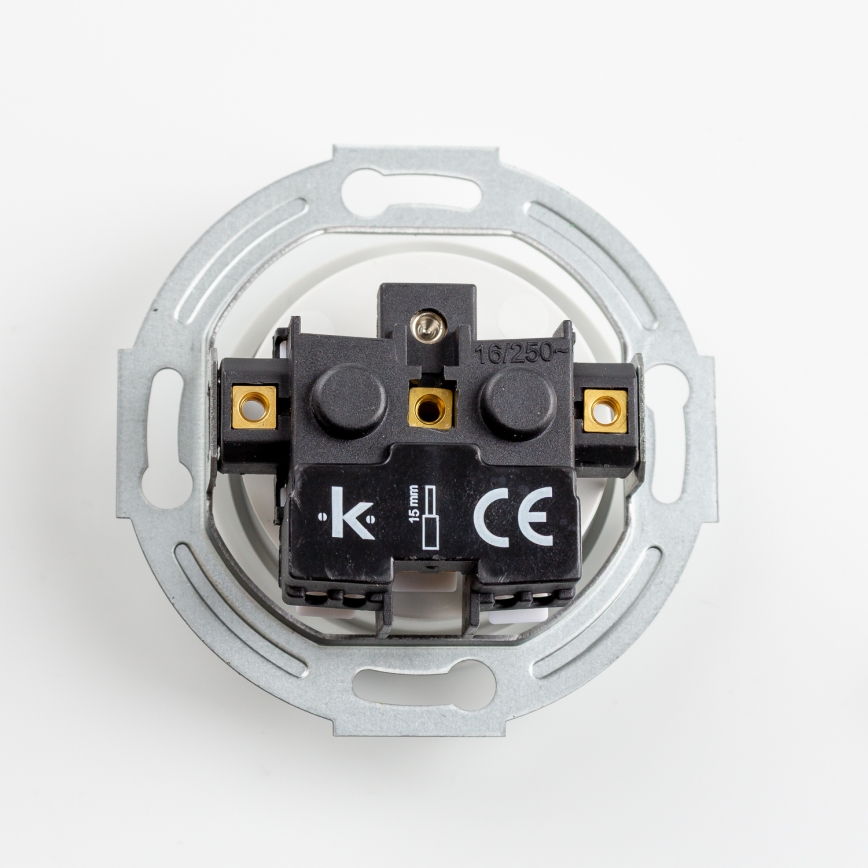 Kliklap - Retro sienas kontaktligzda ar rāmi 230V sniegbalta