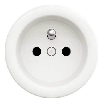 Kliklap - Retro sienas kontaktligzda bez rāmja, 230 V, balta