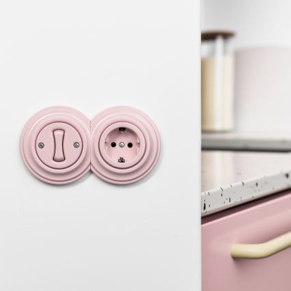 Kliklap - Retro sienas kontaktligzda bez rāmja SCHUKO 230V/16A vecrozā