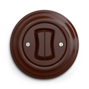 Kliklap - Retro stila dubultais kāpņu slēdzis ar rāmi nr. 6+6, brūns