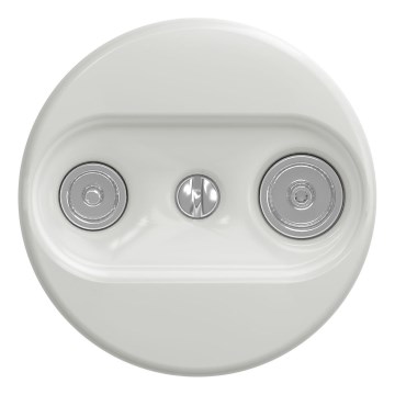 Kliklap - Retro TV+R abonenta rozete (caurlaidoša) bez rāmja, baltā keramikā