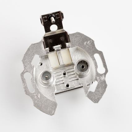 Kliklap - Retro TV+R abonenta rozete (caurlaidoša) bez rāmja, baltā keramikā