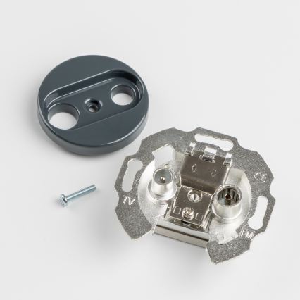 Kliklap - Retro TV+R kontaktligzda (caurvada) ar antracīta rāmi