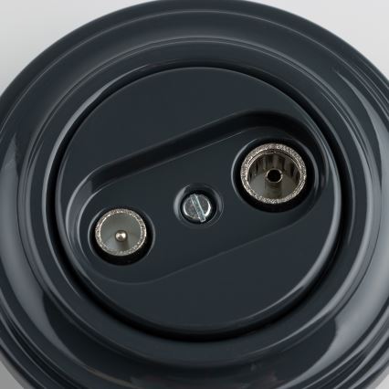 Kliklap - Retro TV+R kontaktligzda (caurvada) ar antracīta rāmi