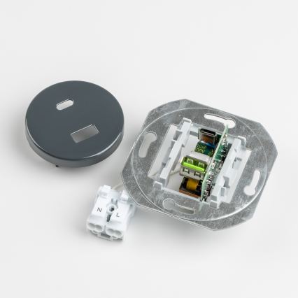 Kliklap - Retro USB kontaktligzda A+C ar antracīta rāmi