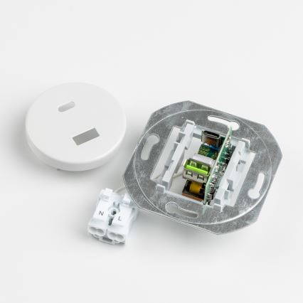 Kliklap - Retro USB kontaktligzda A+C ar keramisko rāmi, balta