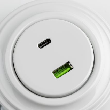Kliklap - Retro USB kontaktligzda A+C ar keramisko rāmi, balta