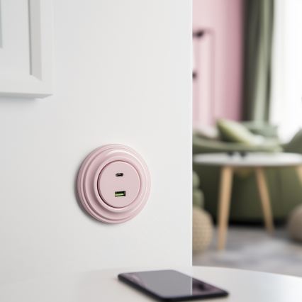 Kliklap - Retro USB kontaktligzda A+C ar rāmi vecrozā
