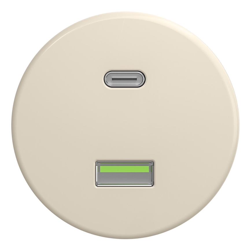 Kliklap - Retro USB kontaktligzda A+C bez rāmja, bēša