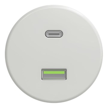 Kliklap - Retro USB kontaktligzda A+C bez rāmja keramiskā balta