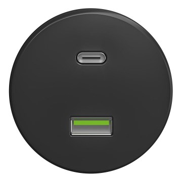 Kliklap - Retro USB ligzda A+C bez rāmja antracīts