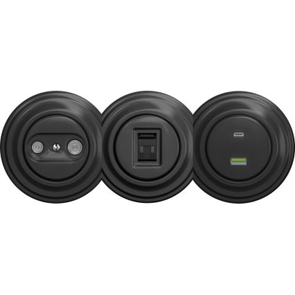 Kliklap - Retro USB ligzda A+C bez rāmja antracīts